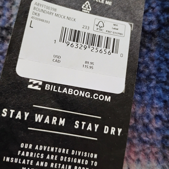 BILLABONG NEW Boundary Mock Neck Fleece Jacket - Picture 13 of 13